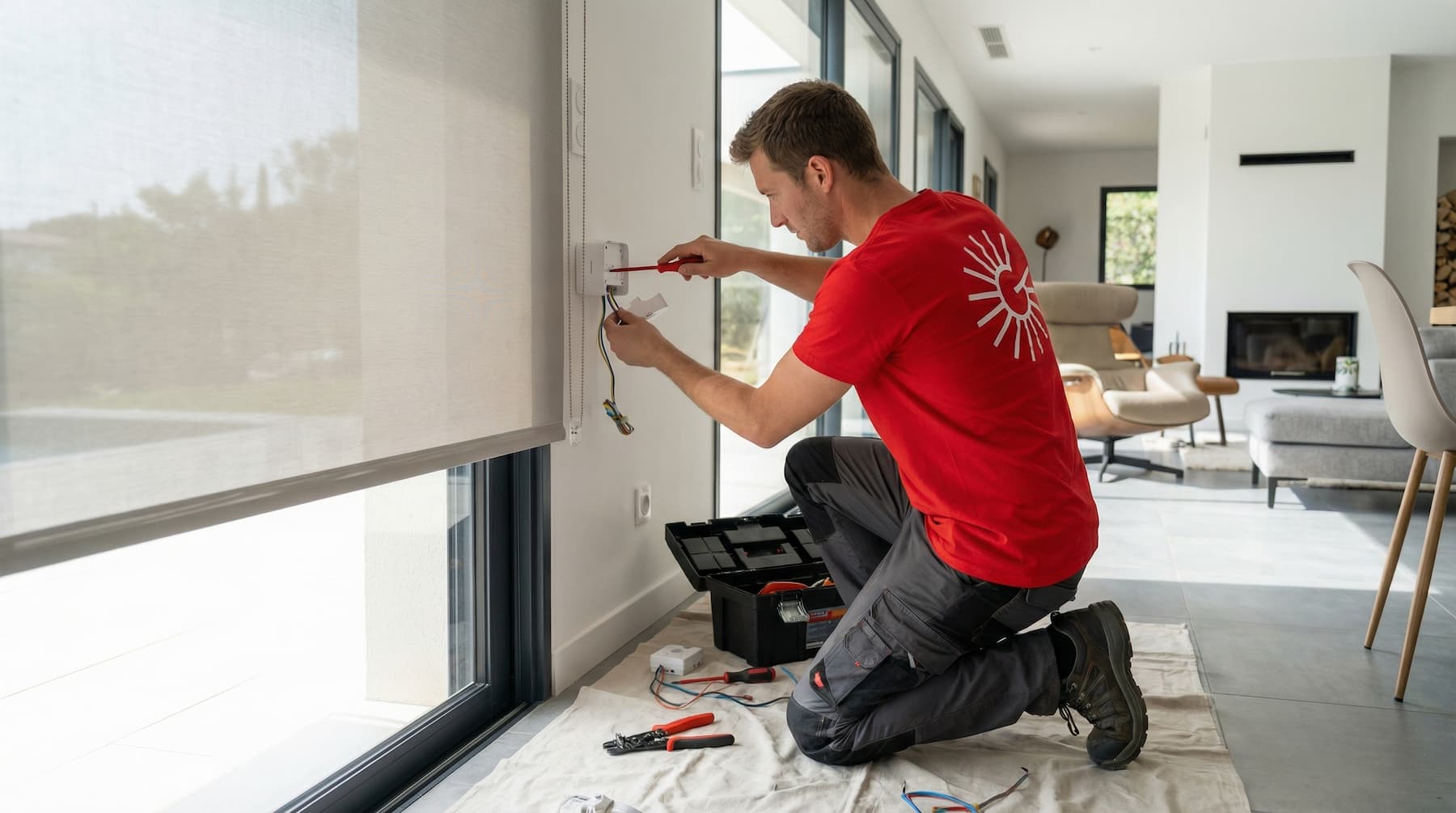 Équipe Gaudard configurant un système domotique